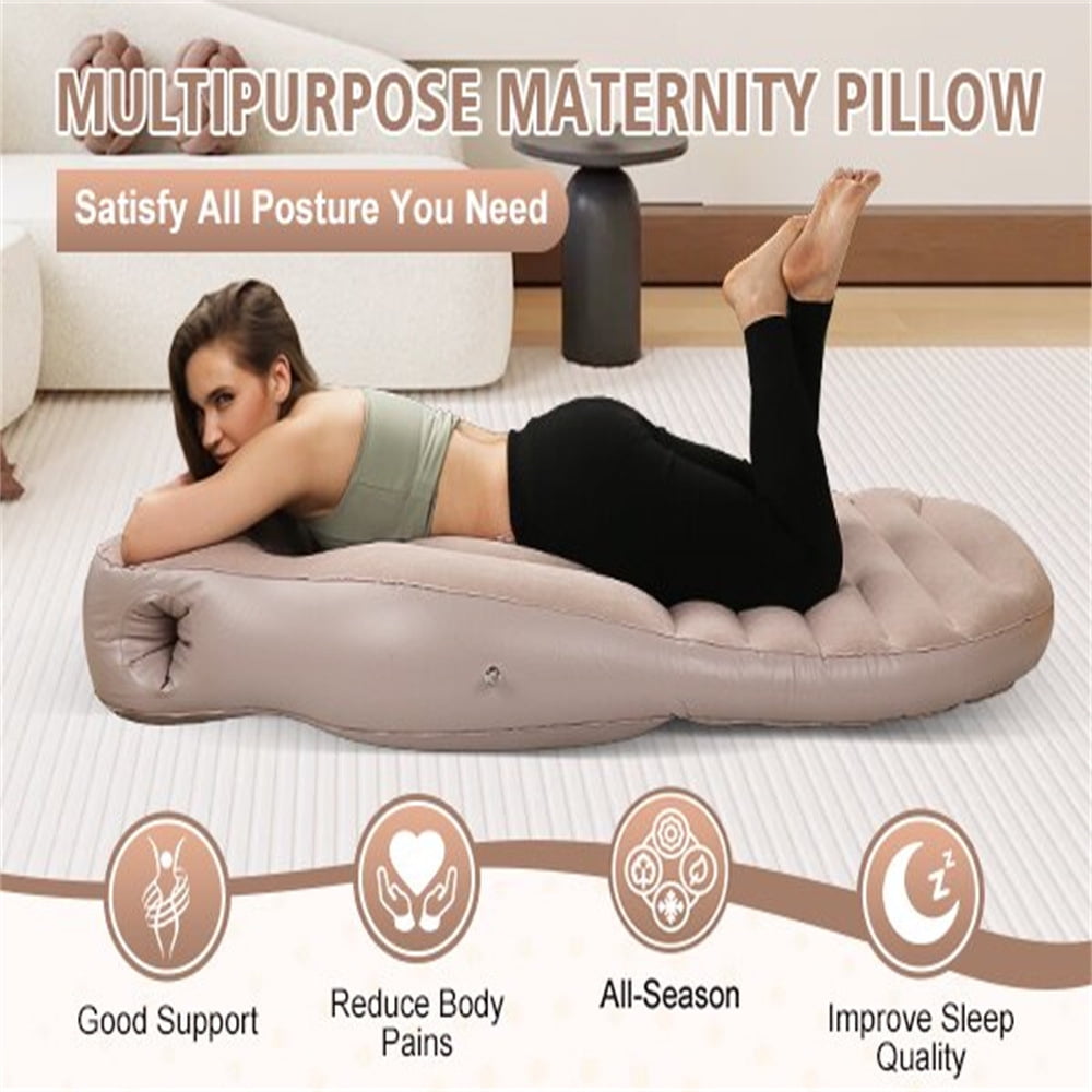Pregnant Woman Air Mattress with Abdominal Hole,Thebest for Prone Sleep, PVC Inflatable Maternity Mattresstummy Concaveandconvexcomfortable Pregnant Woman O-Type Sleepingpillow Inflatablesleeping Mat